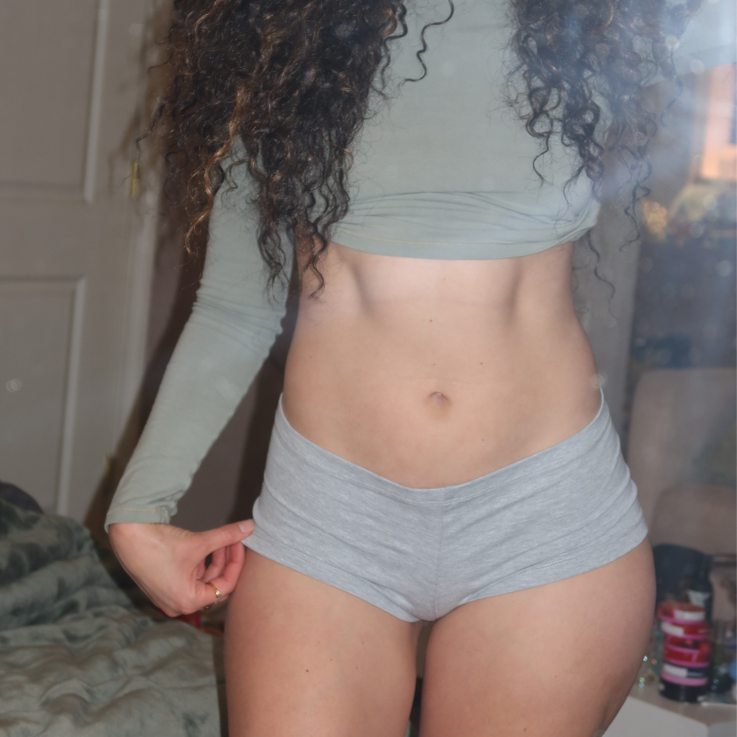 GREY POTHEAD BOYSHORTS