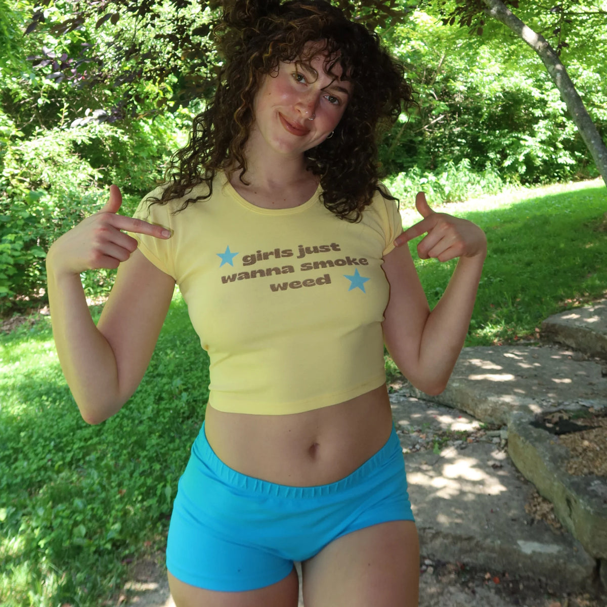 RTS GIRLS JUST WANT WEED BABY TEE