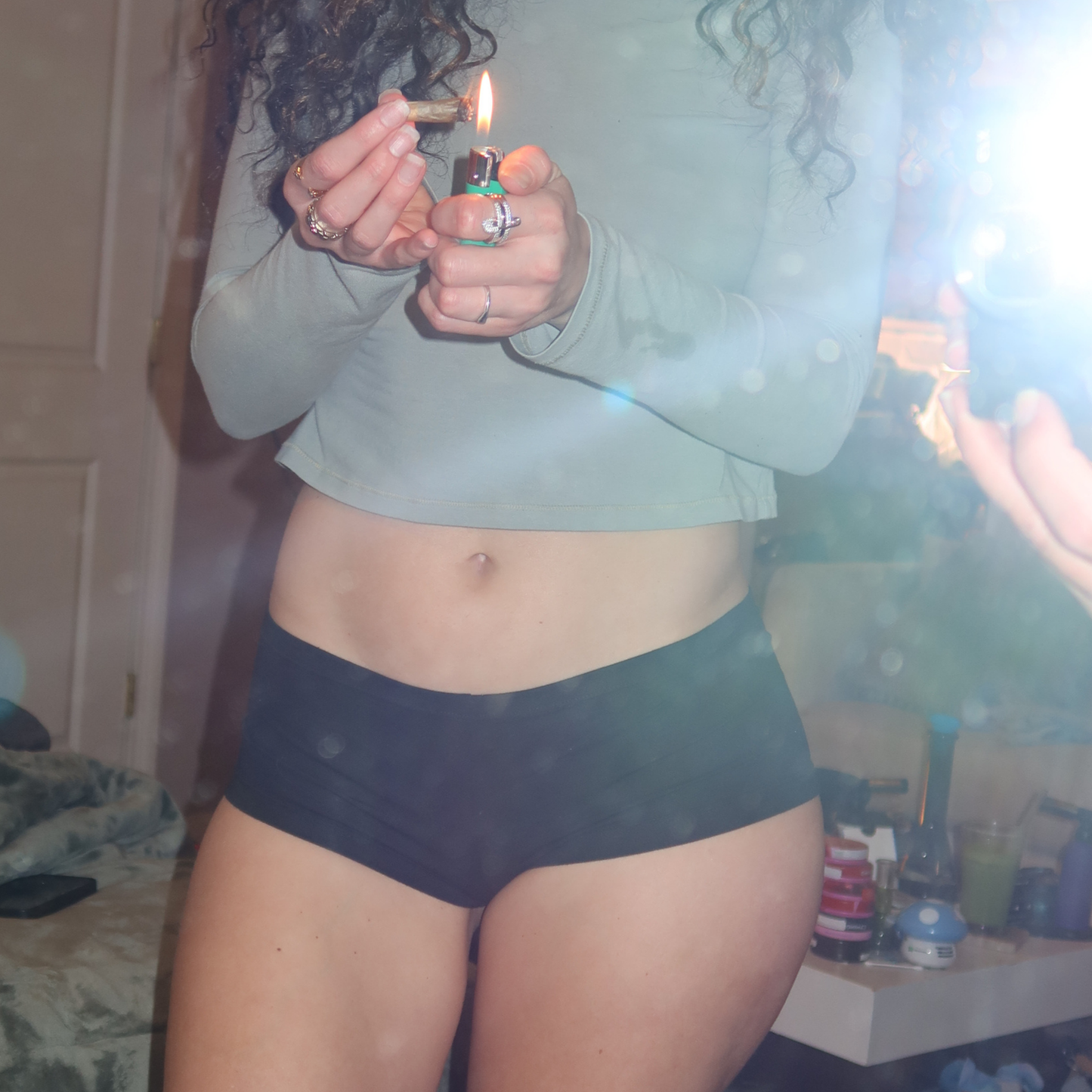 BLACK POTHEAD BOYSHORTS