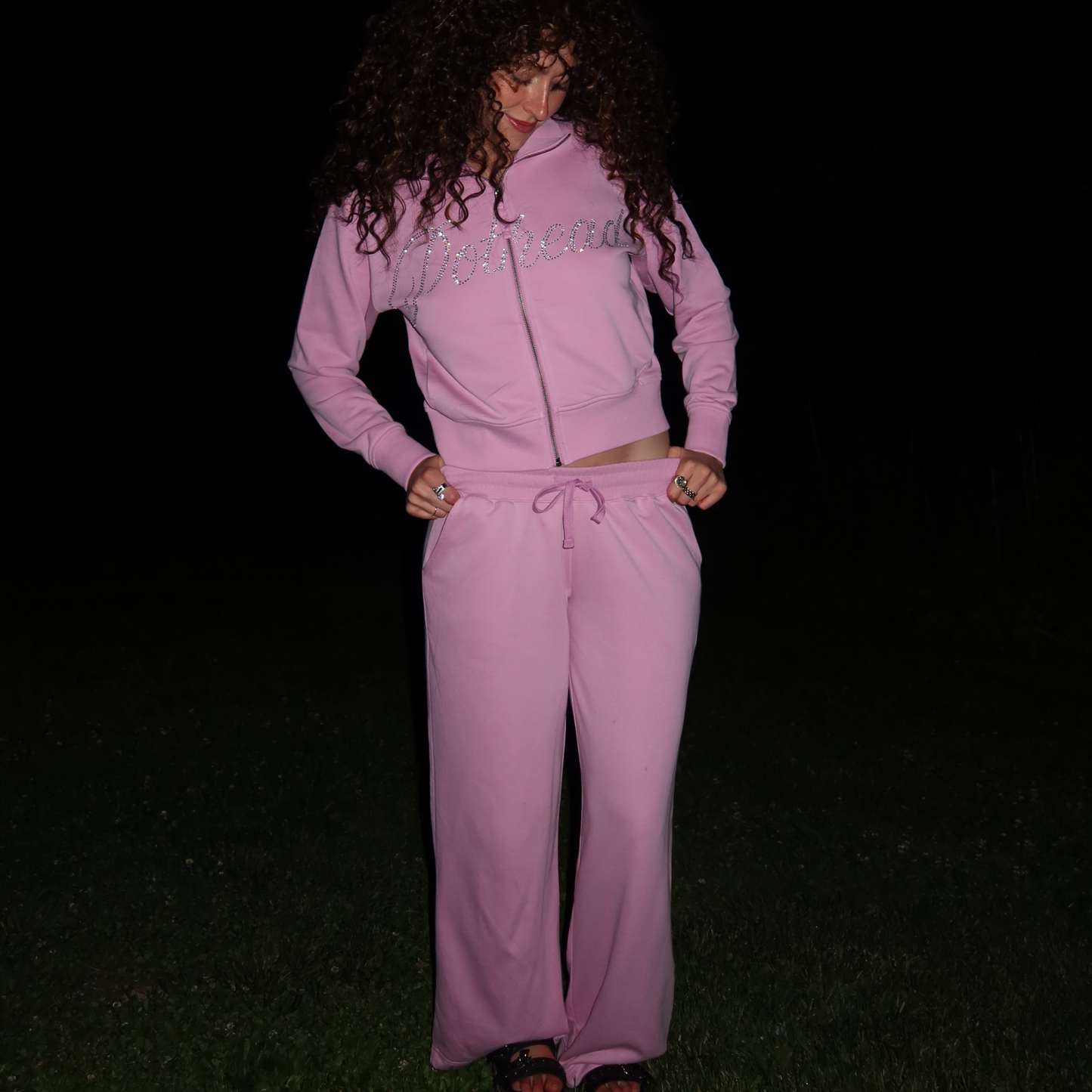 CURSIVE POTHEAD RHINESTONE SWEATPANTS