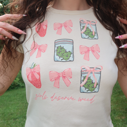 GIRLS DESERVE WEED BABY TEE