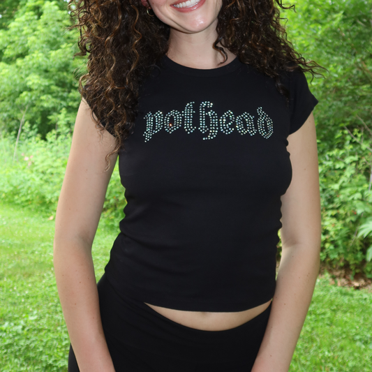 POTHEAD RHINESTON BABY TEE