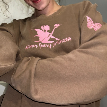 light brown stoner fairy princess crewneck