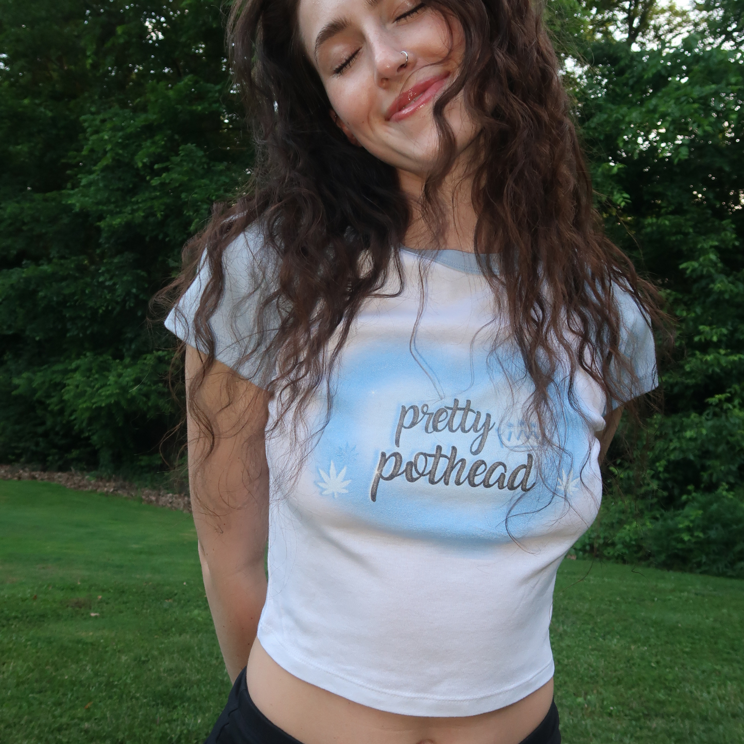 PRETTY POTHEAD COLOR BLOCK BABY TEE