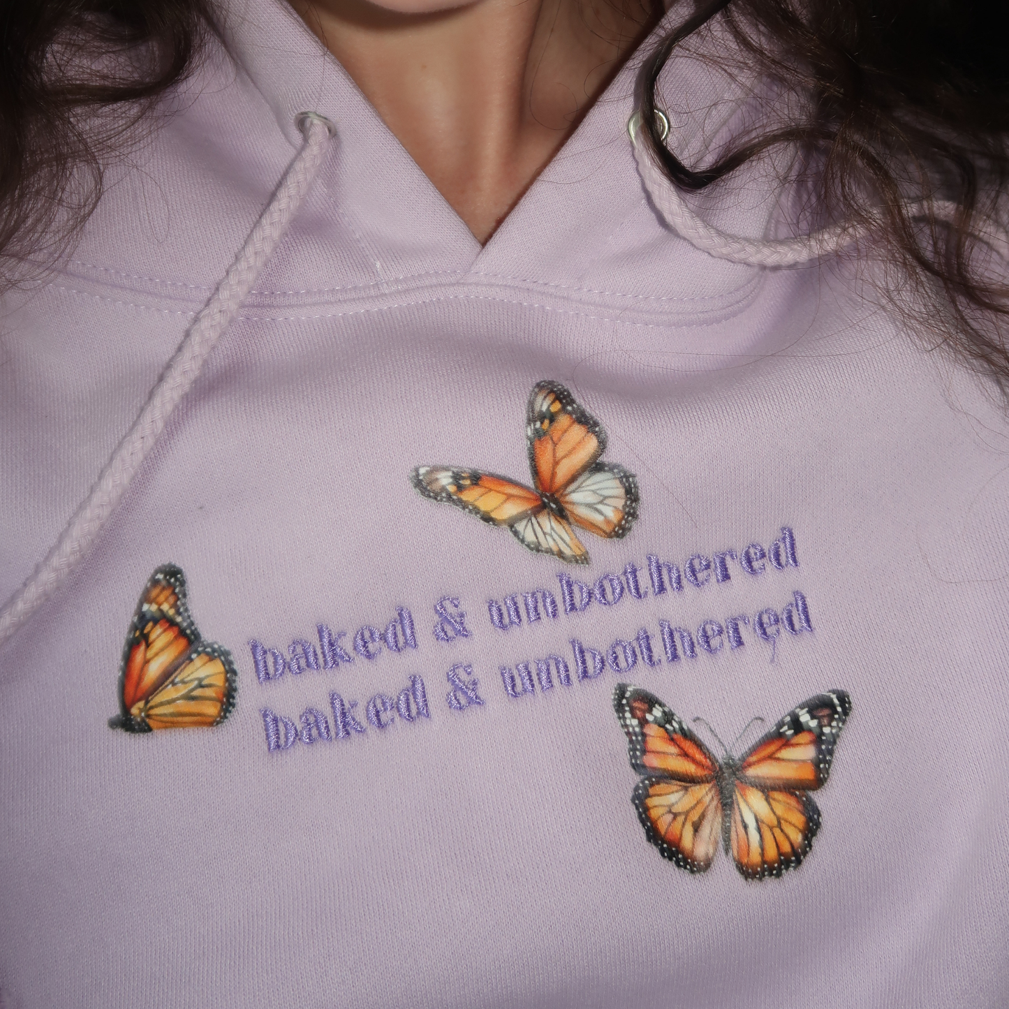 BUTTERFLY BAKED & UNBOTHERED HOODIE