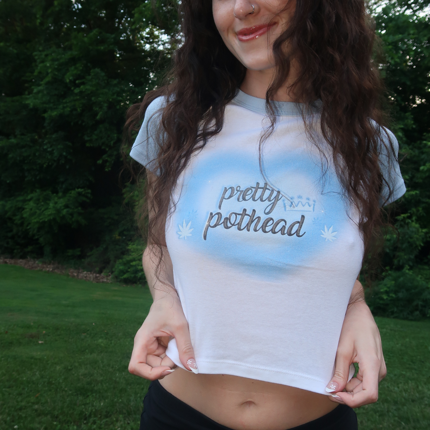 PRETTY POTHEAD COLOR BLOCK BABY TEE