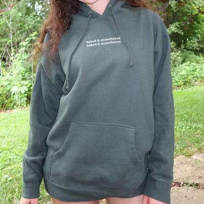 GREEN BAKED & UNBOTHERED HOODIE