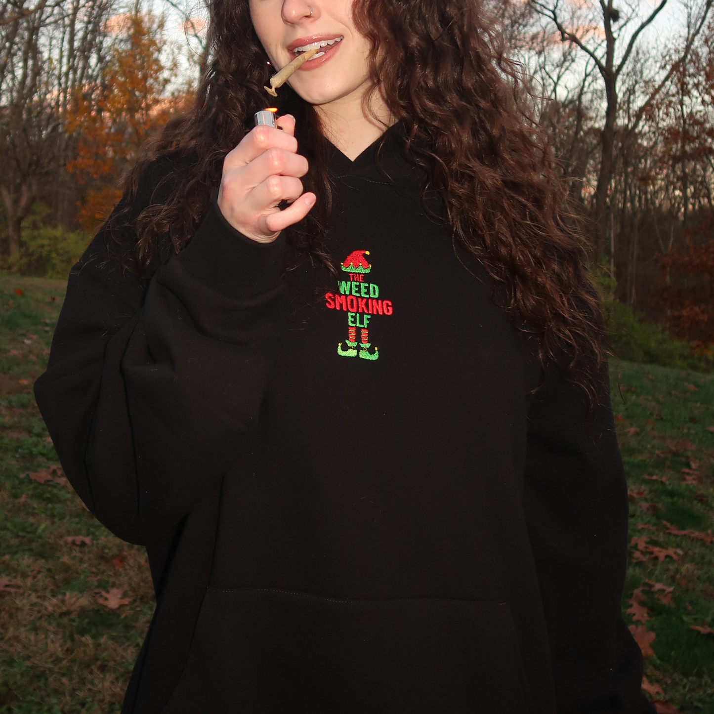 WEED SMOKING ELF SWEATSHIRT