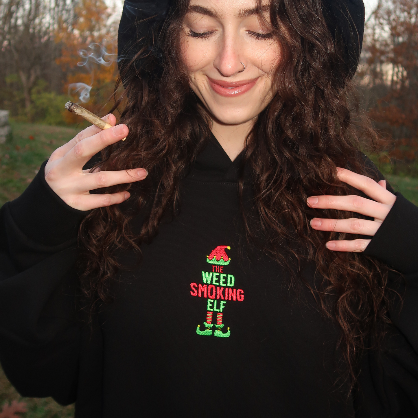 WEED SMOKING ELF SWEATSHIRT