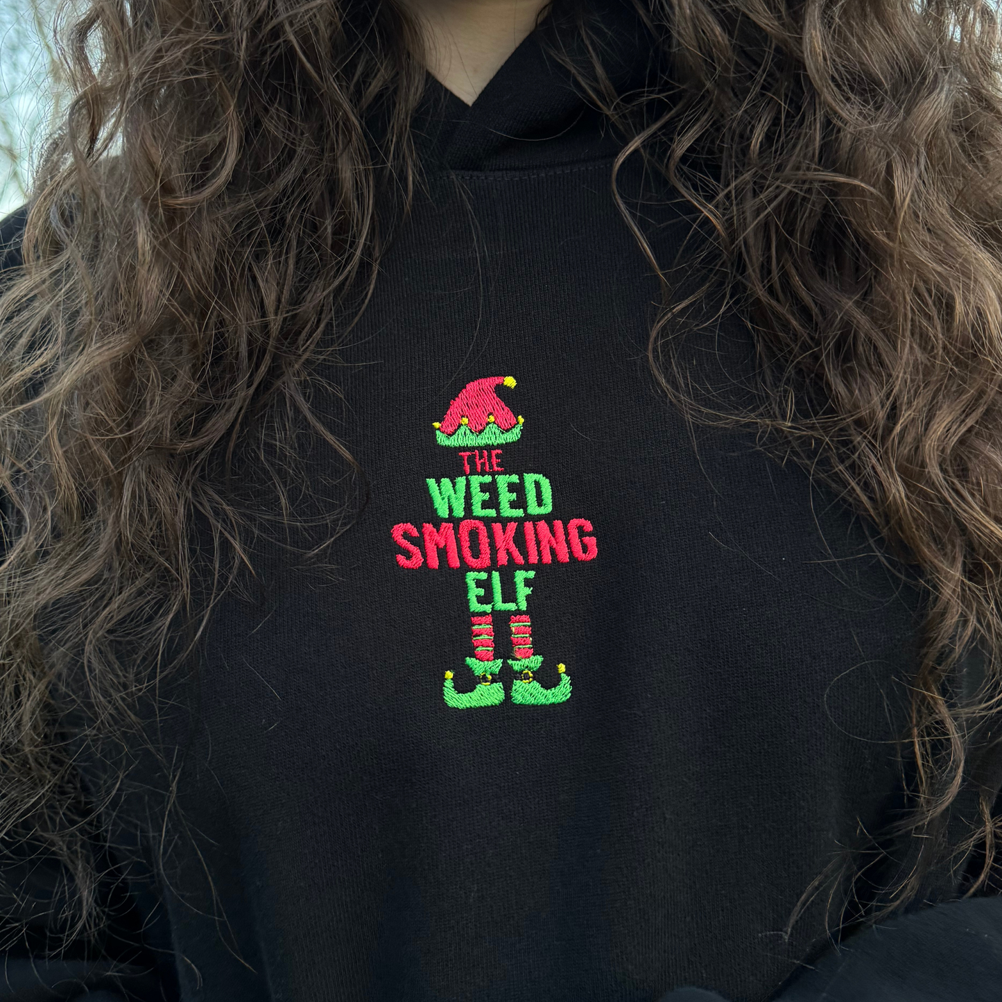 WEED SMOKING ELF SWEATSHIRT