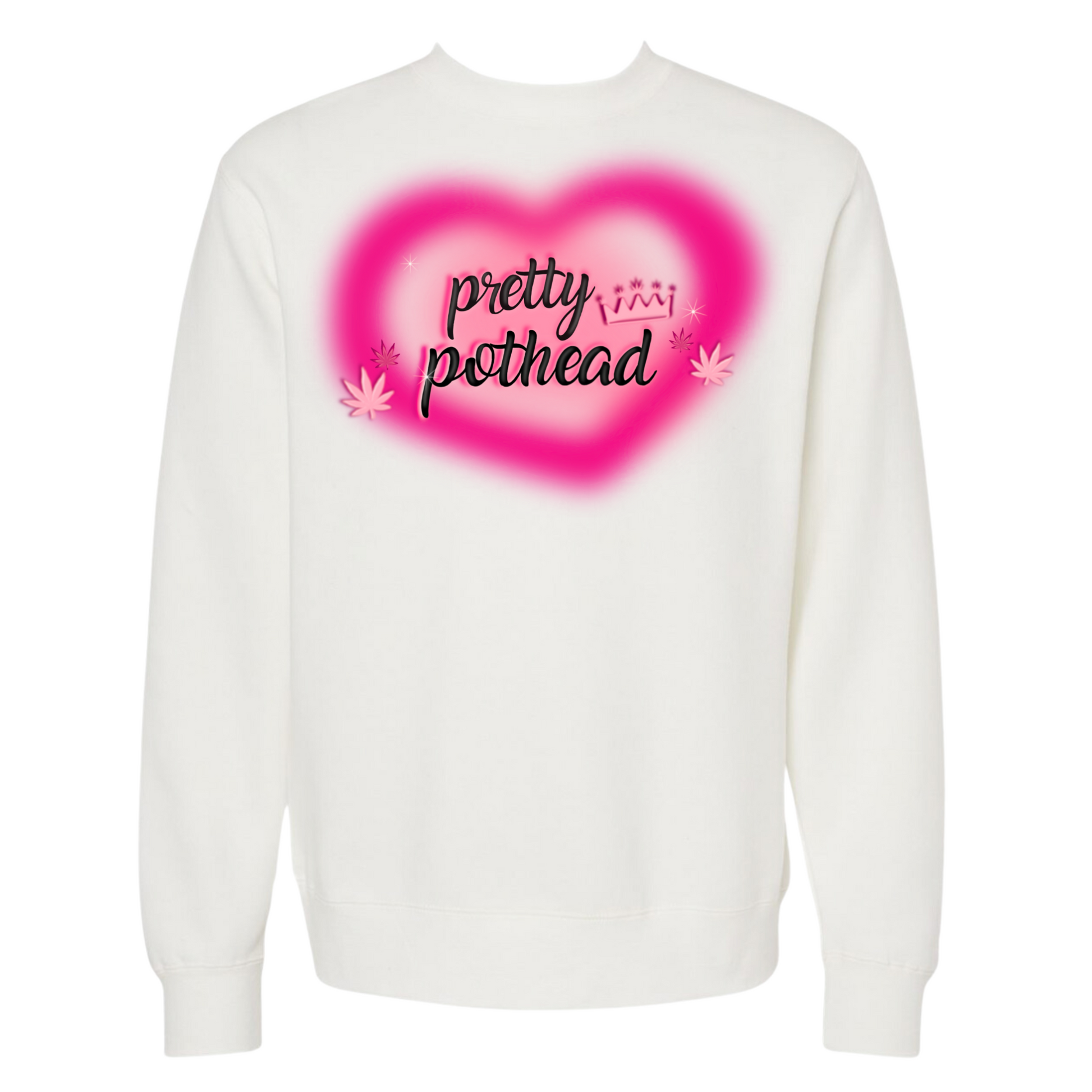pretty pothead AIRBRUSH CREWNECK – BLAZEDDBRAND