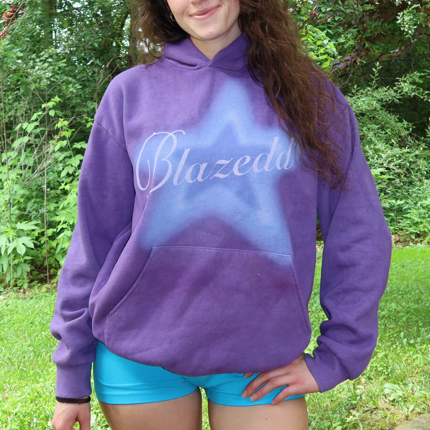 PURPLE BLAZEDD STAR HOODIE
