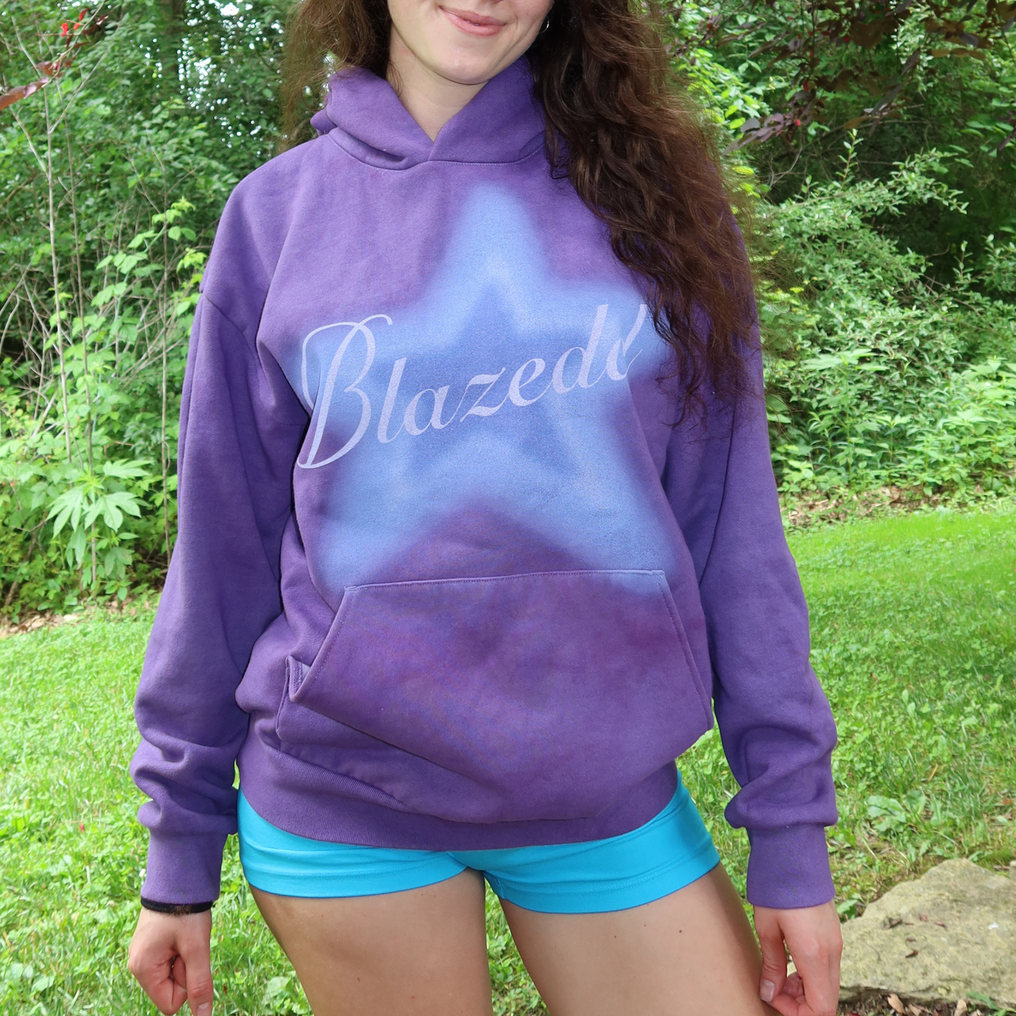 PURPLE BLAZEDD STAR HOODIE