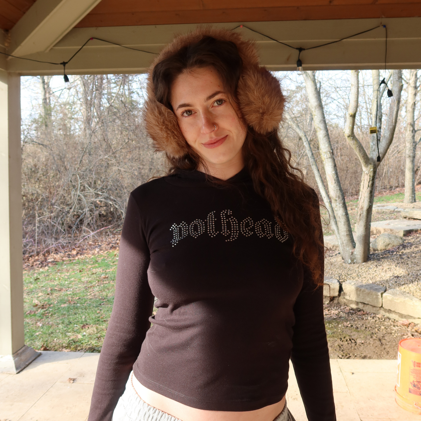 STONED LONG SLEEVE HOODED SHIRT