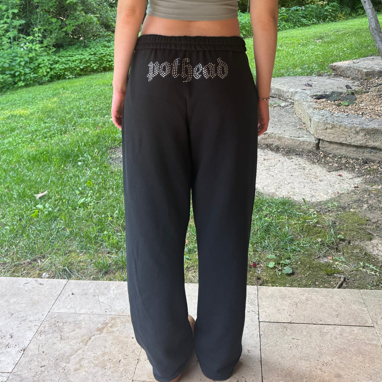 POTHEAD RHINESTONE SWEATPANTS