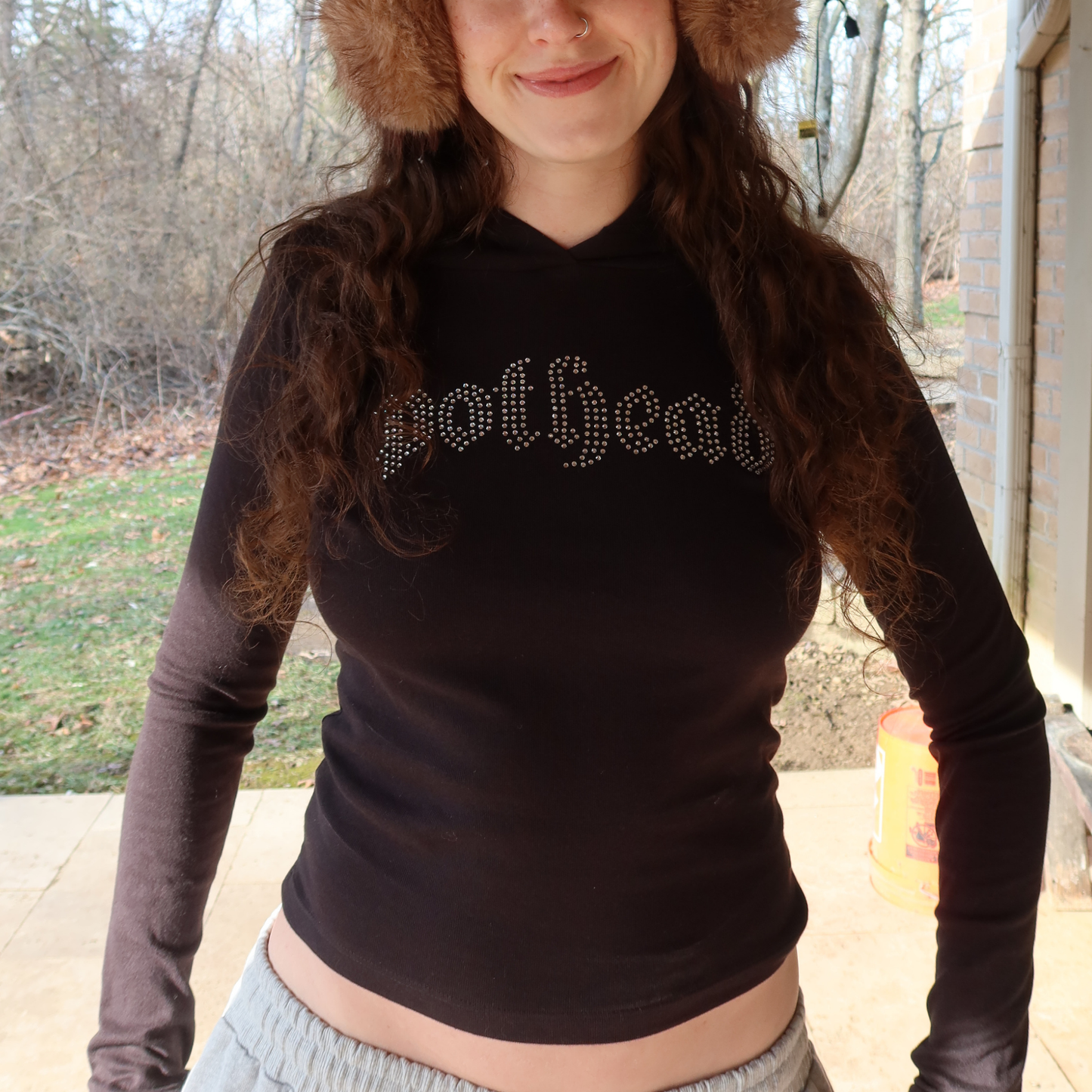 STONED LONG SLEEVE HOODED SHIRT