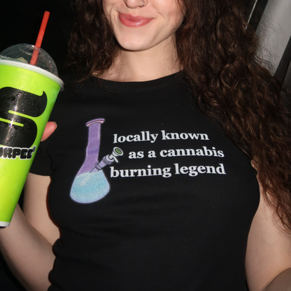 CANNABIS BURNING LEGEND BABY TEE