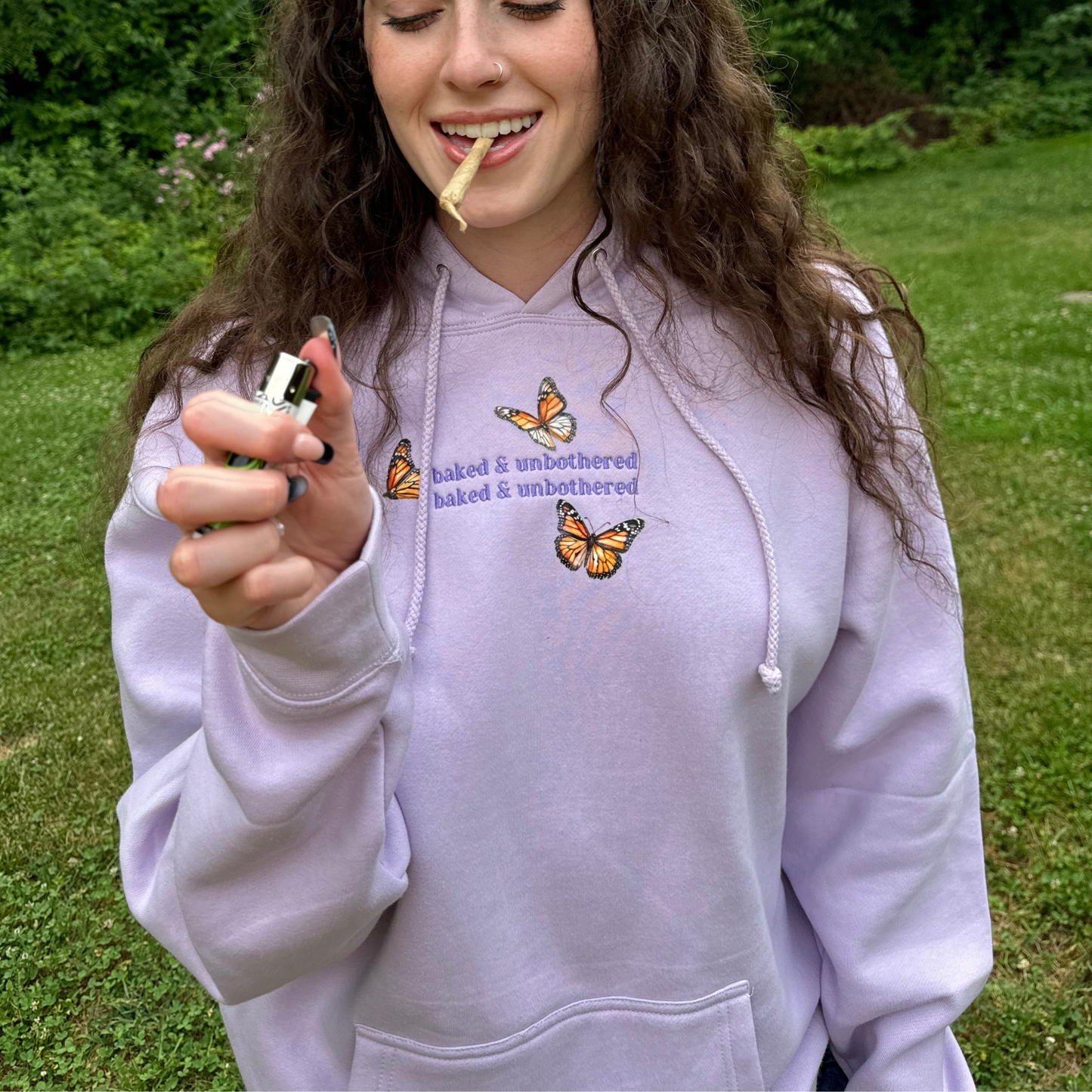 BUTTERFLY BAKED & UNBOTHERED HOODIE