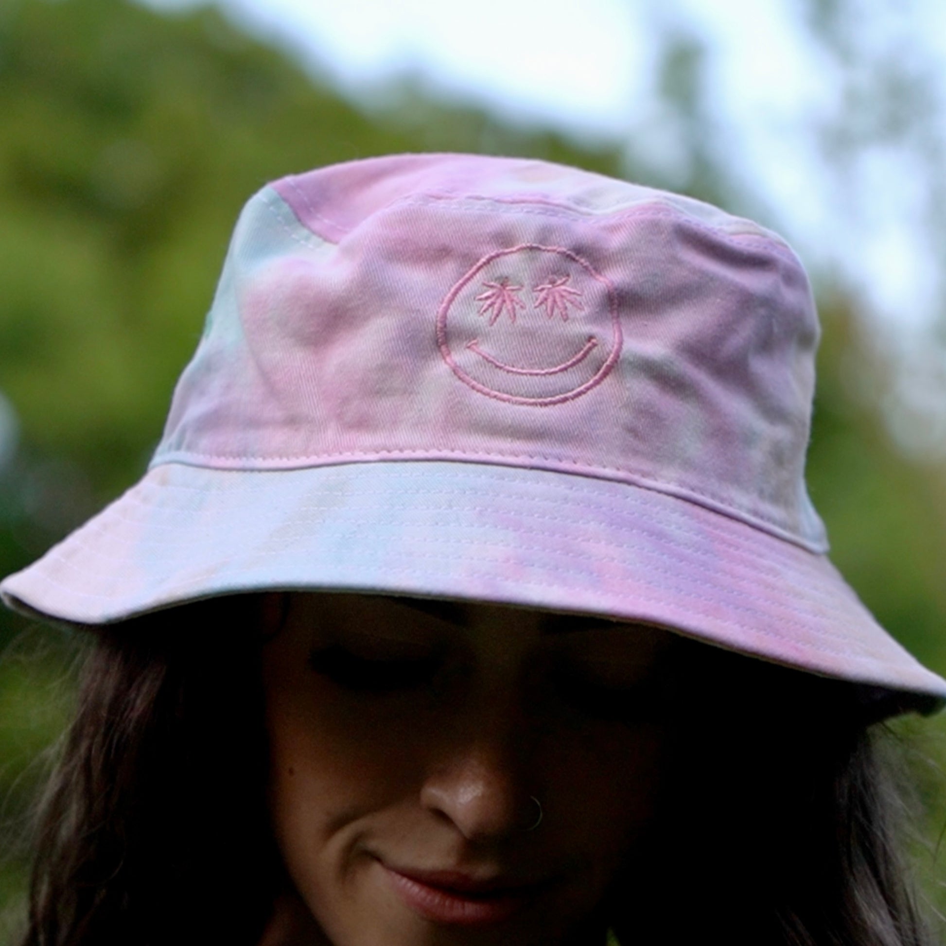 HSYZZY Bucket Hat Unisex 100% Cotton Smile Face Embroidery India